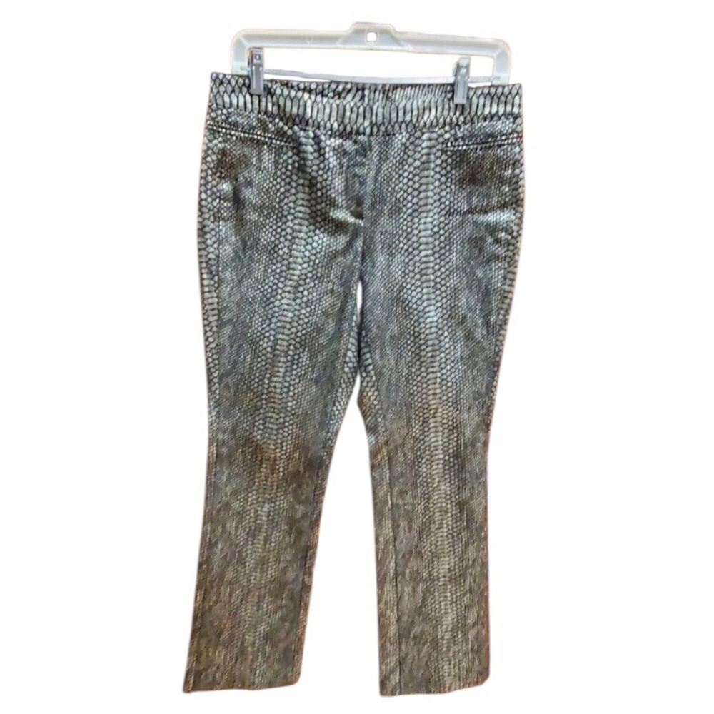 Worth sz.6  black and silver metallic reptile embossed  pants